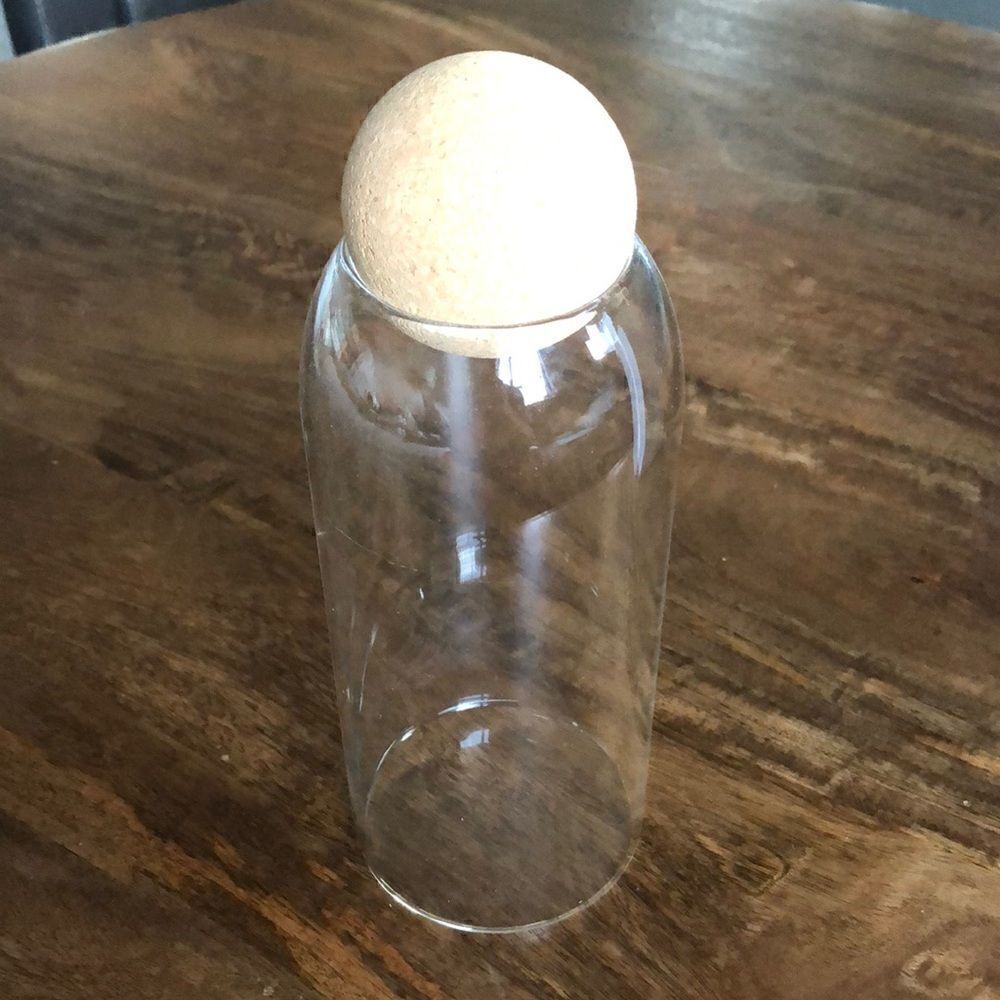 Cork Ball Top Glass Canister
